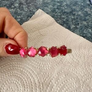 Kendra Scott Color Bar Berry Pink Glass Bracelet Gold
